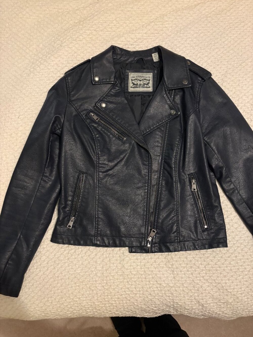 NAVY BLUE Levi Strauss & Co Faux Leather Jacket
